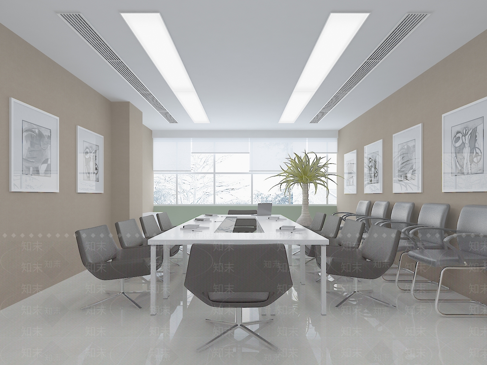 现代会议室3D模型下载【ID:1166332572】