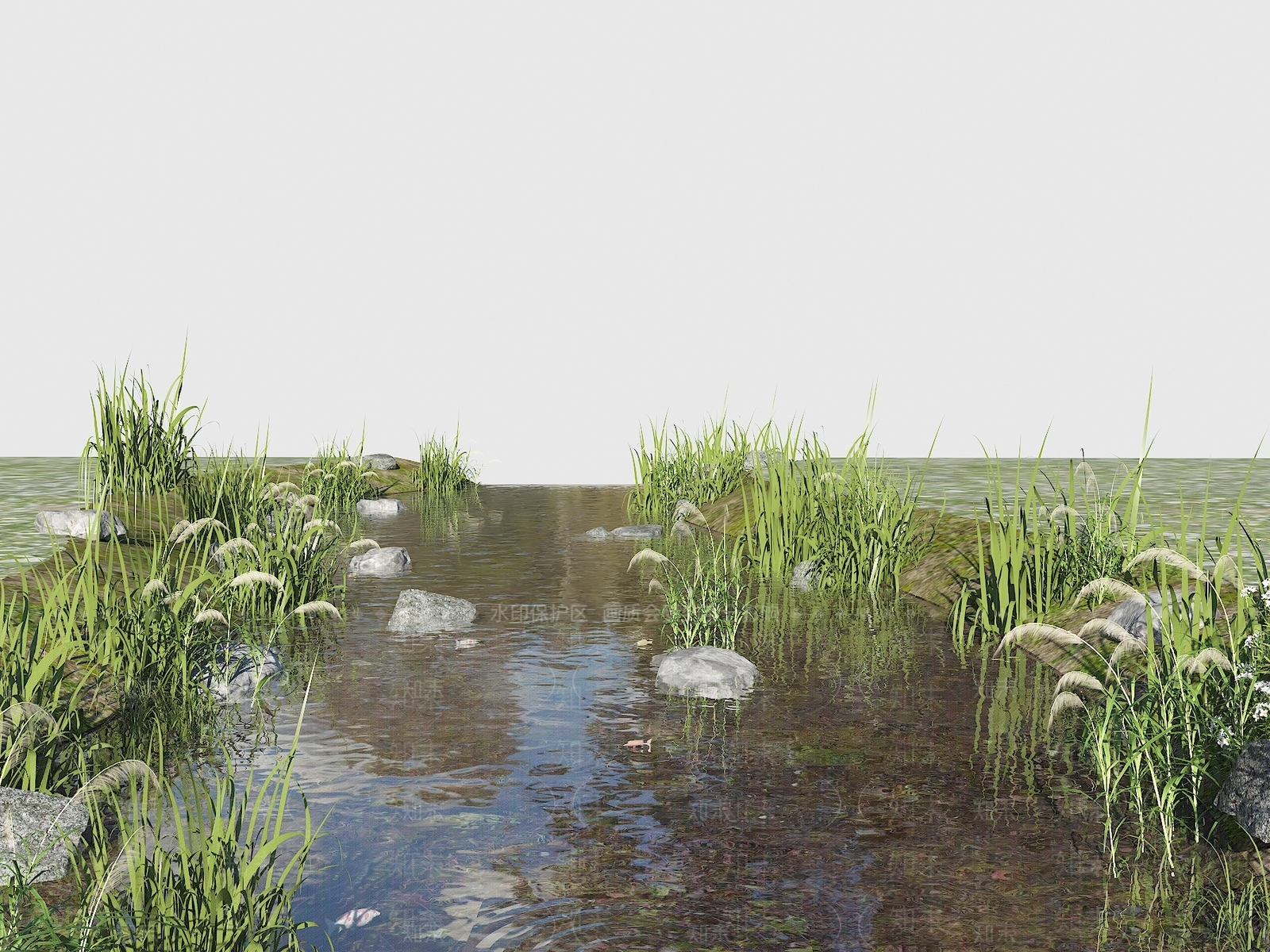 现代简约滨水景观SU模型下载【ID:1166346819】