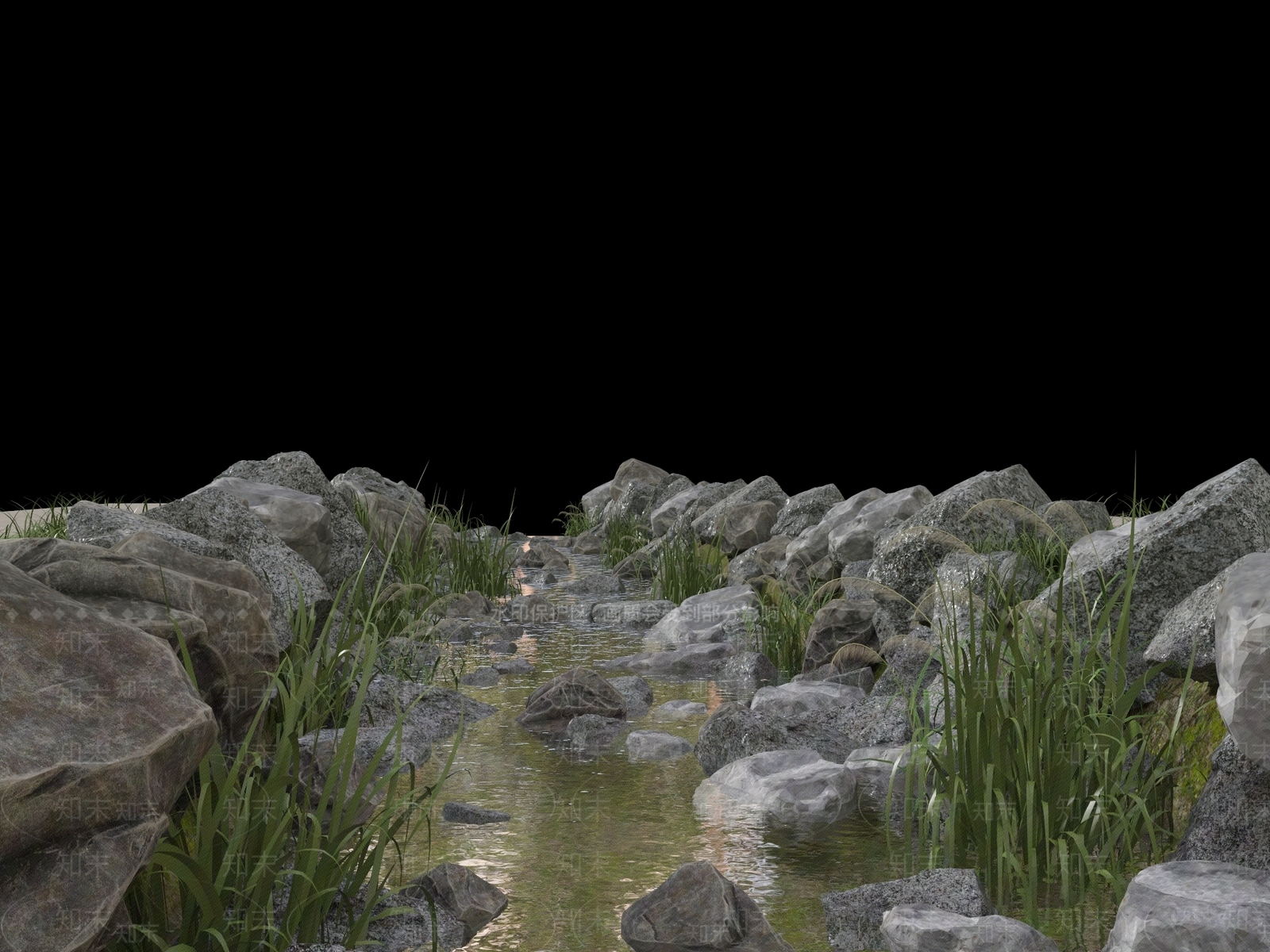 现代滨水景观SU模型下载【ID:1166347153】