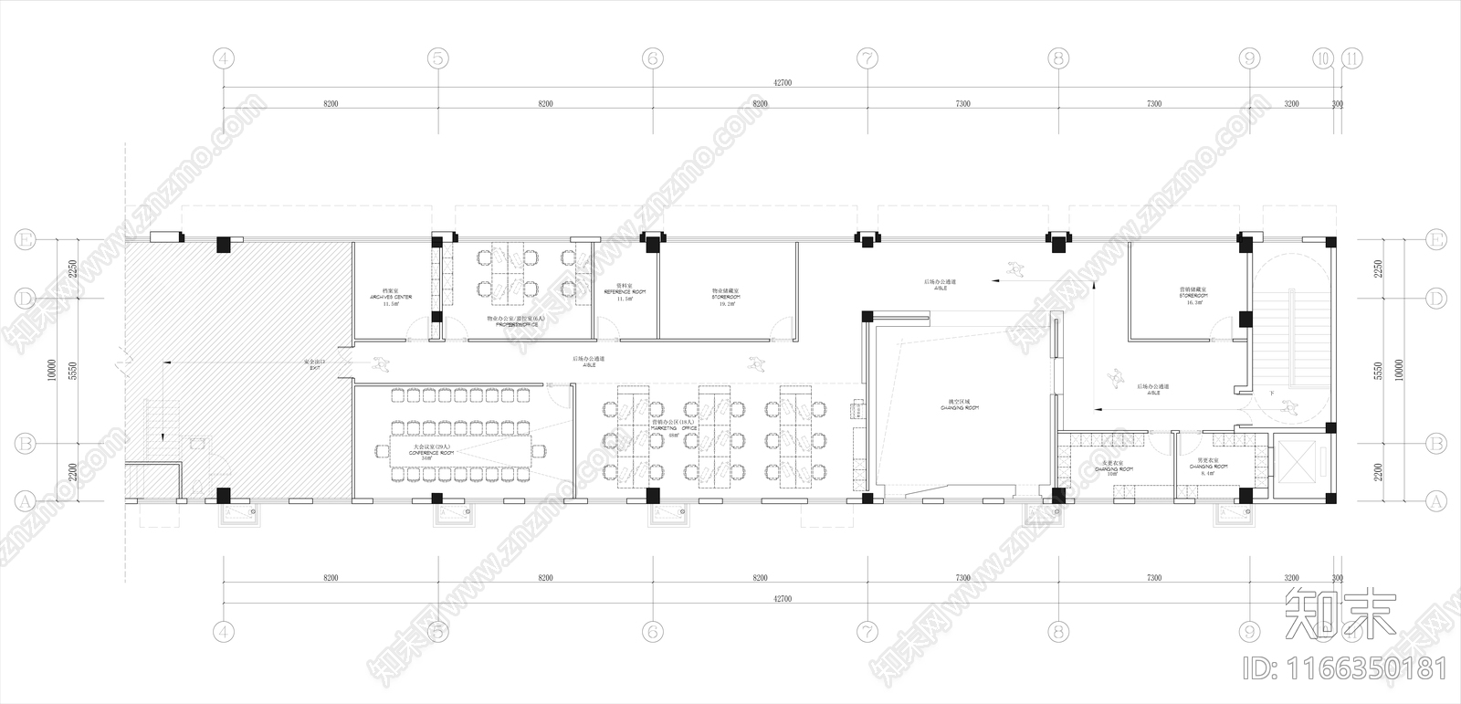 现代售楼处cad施工图下载【ID:1166350181】