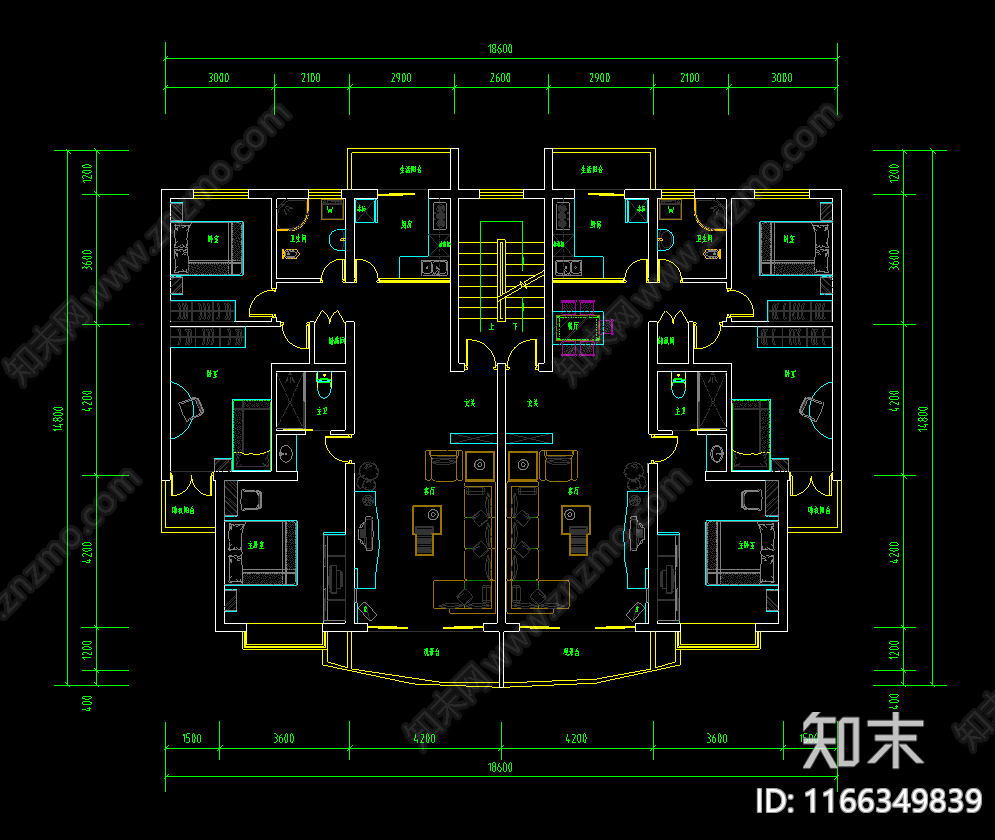 建筑平面图cad施工图下载【ID:1166349839】