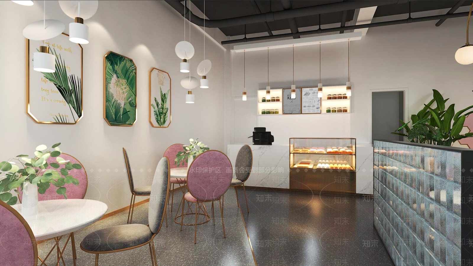现代甜品面包店3D模型下载【ID:1166350738】