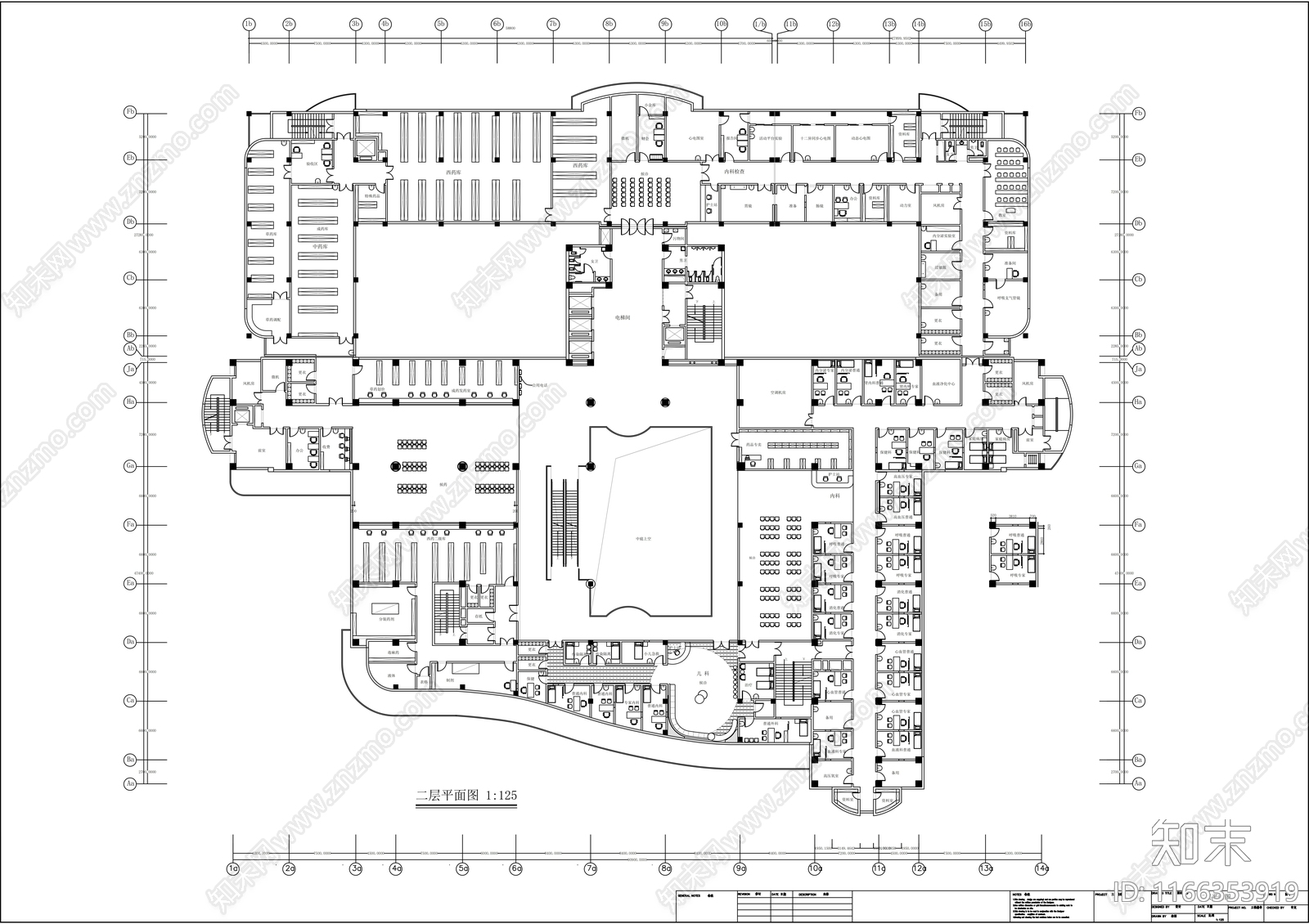 现代医院cad施工图下载【ID:1166353919】
