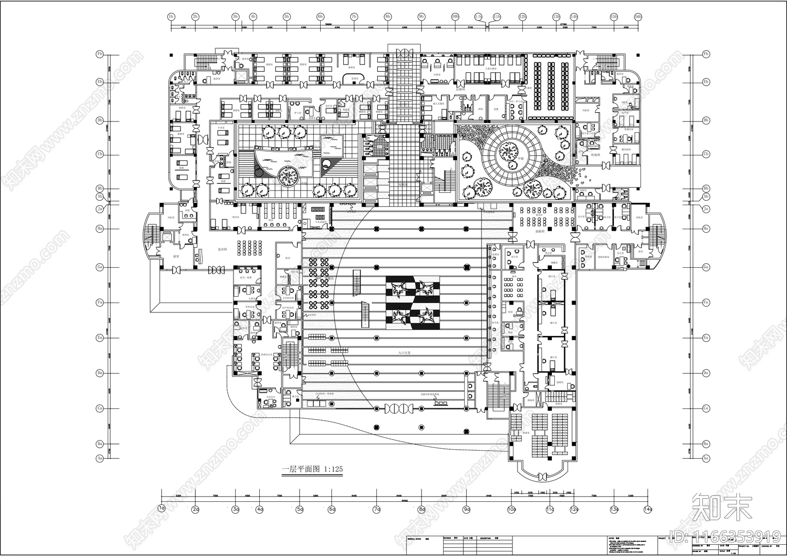 现代医院cad施工图下载【ID:1166353919】