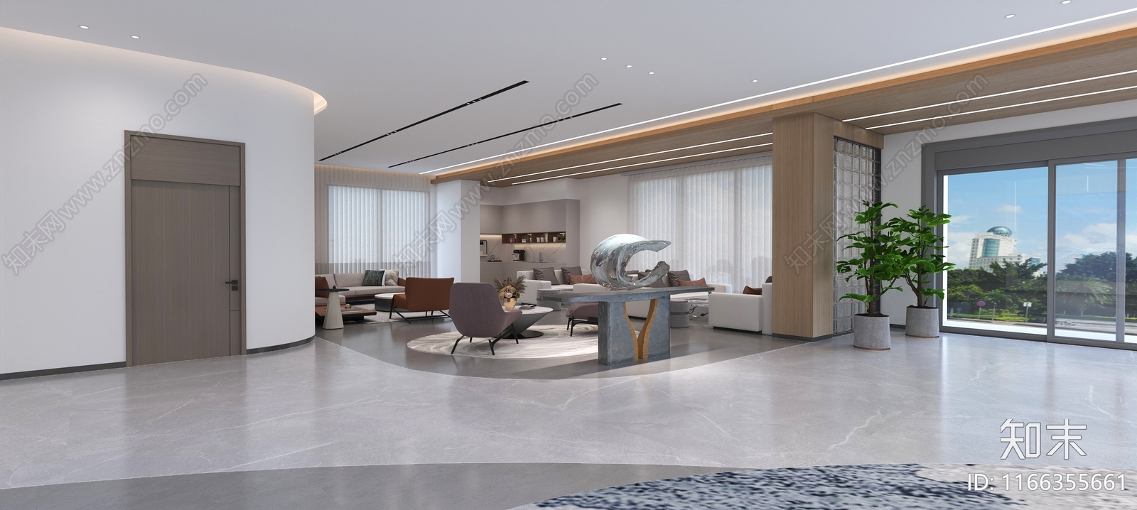 现代整体办公空间cad施工图下载【ID:1166355661】