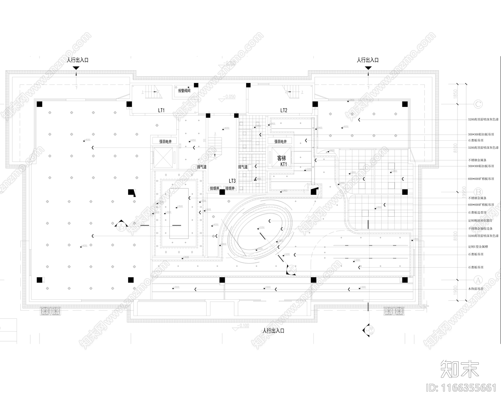 现代整体办公空间cad施工图下载【ID:1166355661】