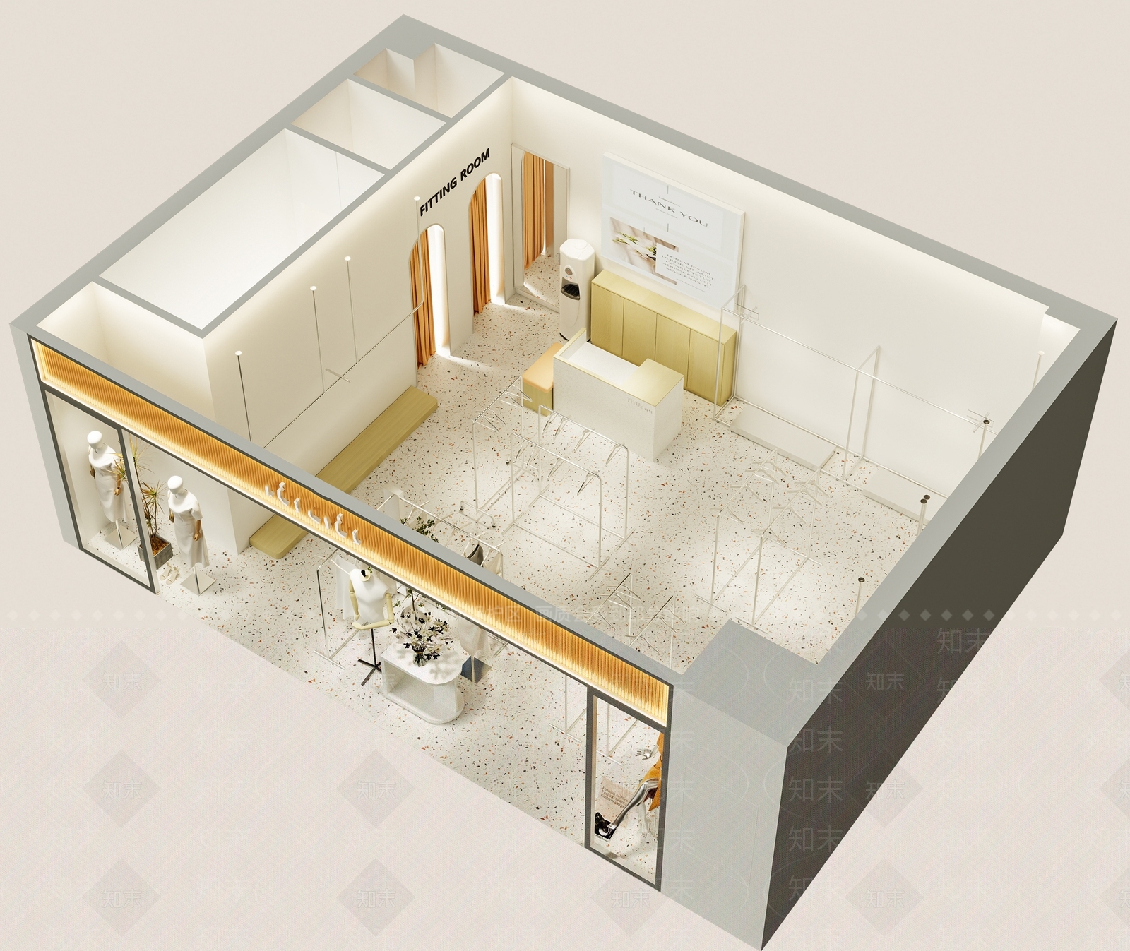 现代服装店3D模型下载【ID:1166355563】