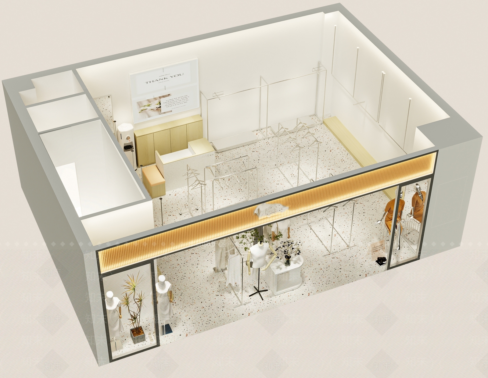 现代服装店3D模型下载【ID:1166355563】