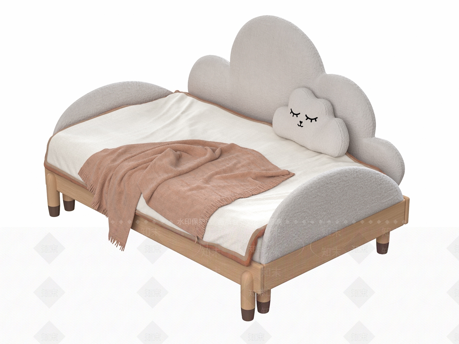 现代儿童床3D模型下载【ID:1166356254】