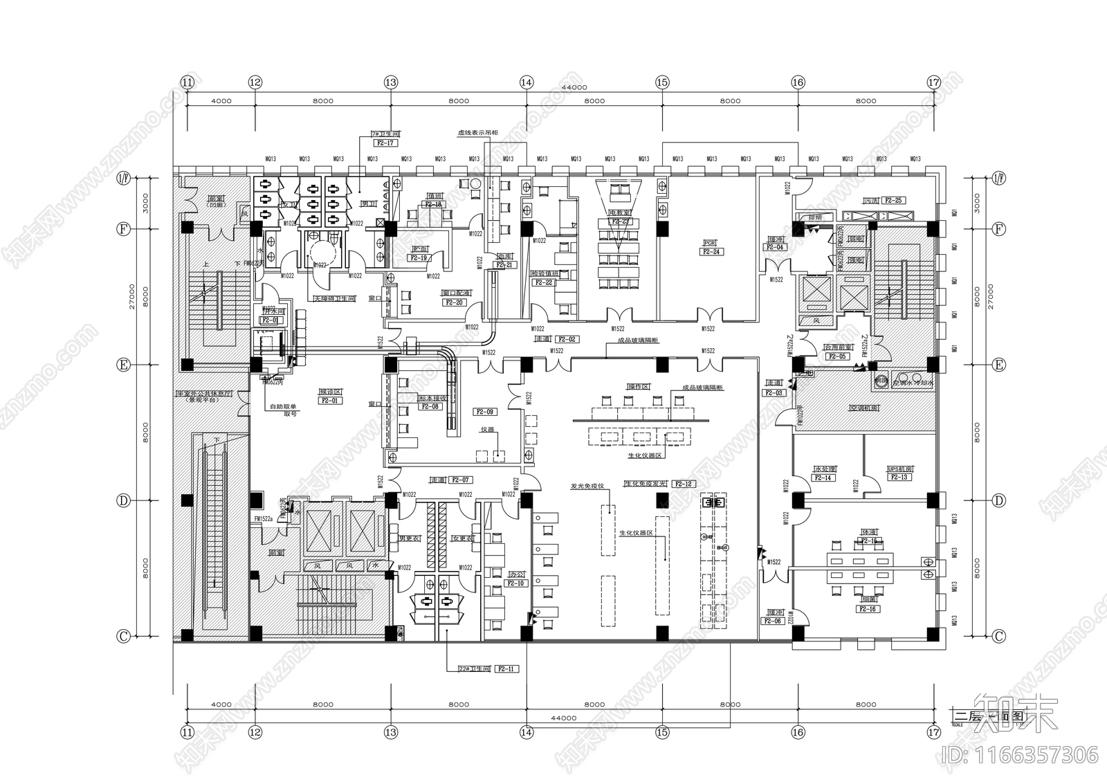 现代医院cad施工图下载【ID:1166357306】