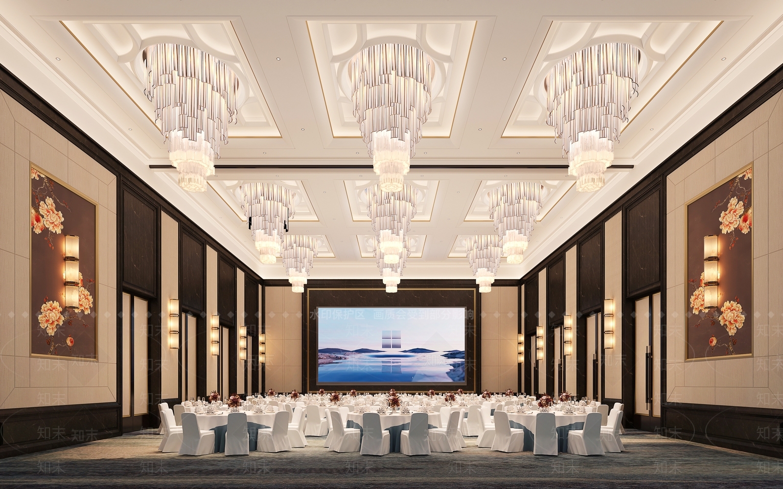现代新中式酒店3D模型下载【ID:1166357748】