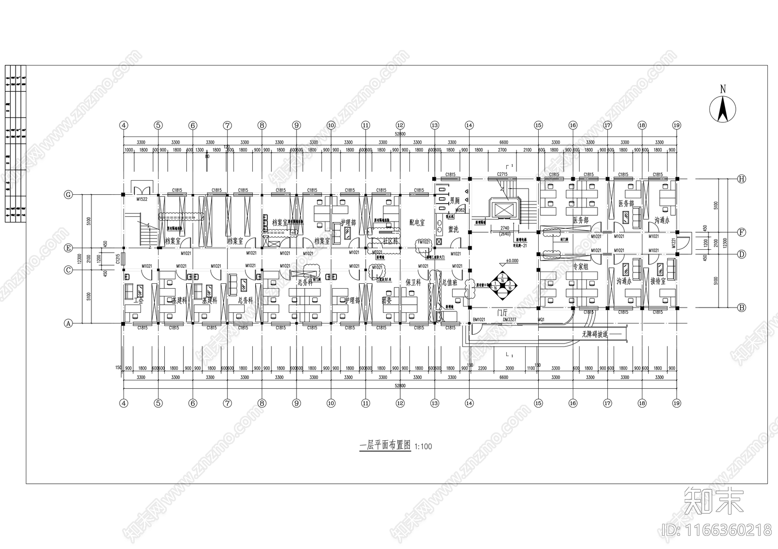 现代医院cad施工图下载【ID:1166360218】
