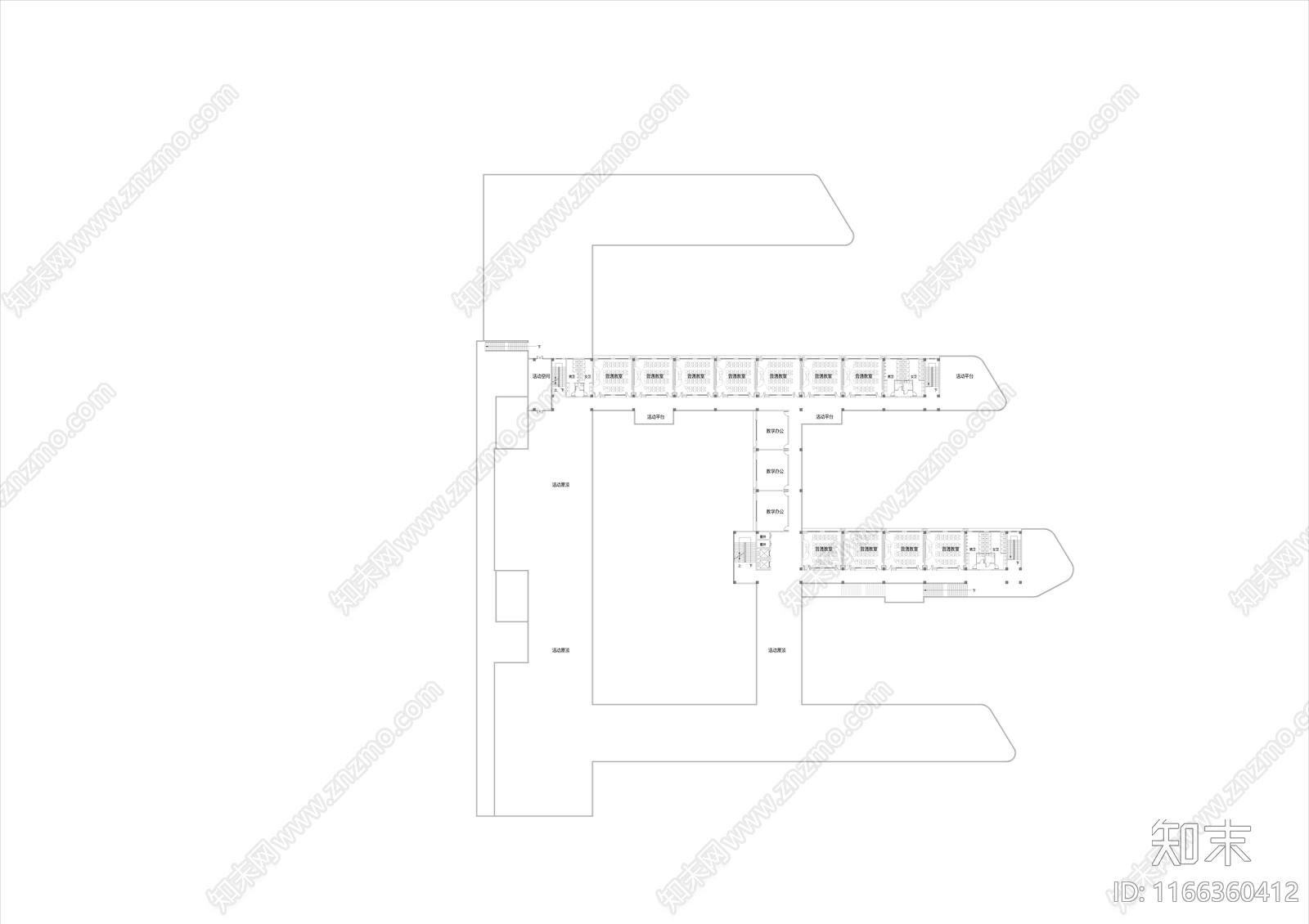 现代教室施工图下载【ID:1166360412】