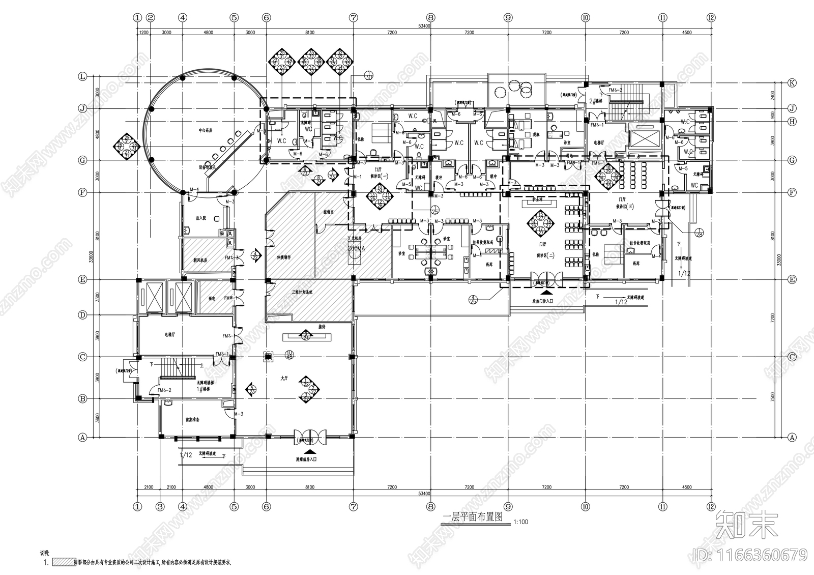 现代医院cad施工图下载【ID:1166360679】