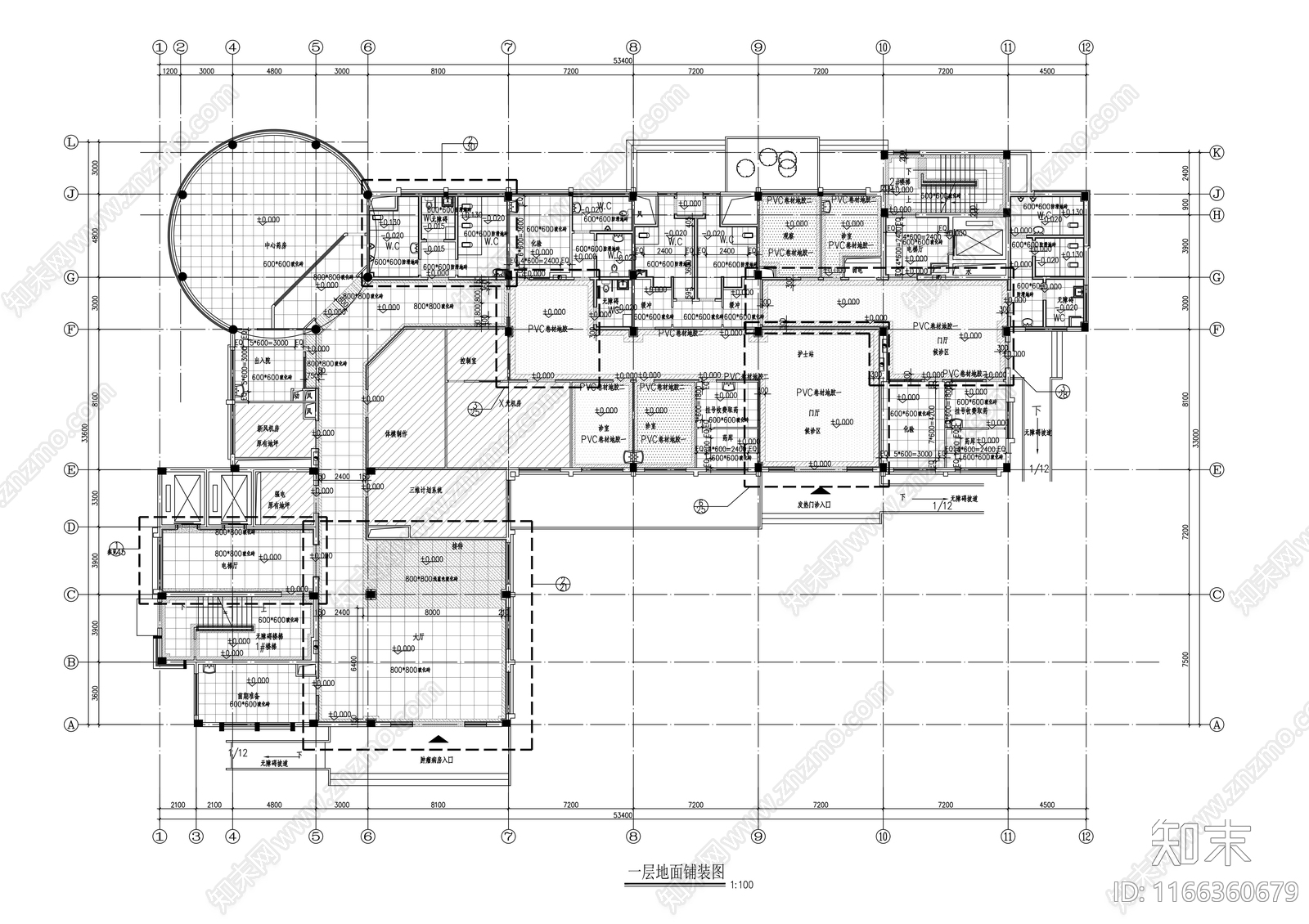 现代医院cad施工图下载【ID:1166360679】