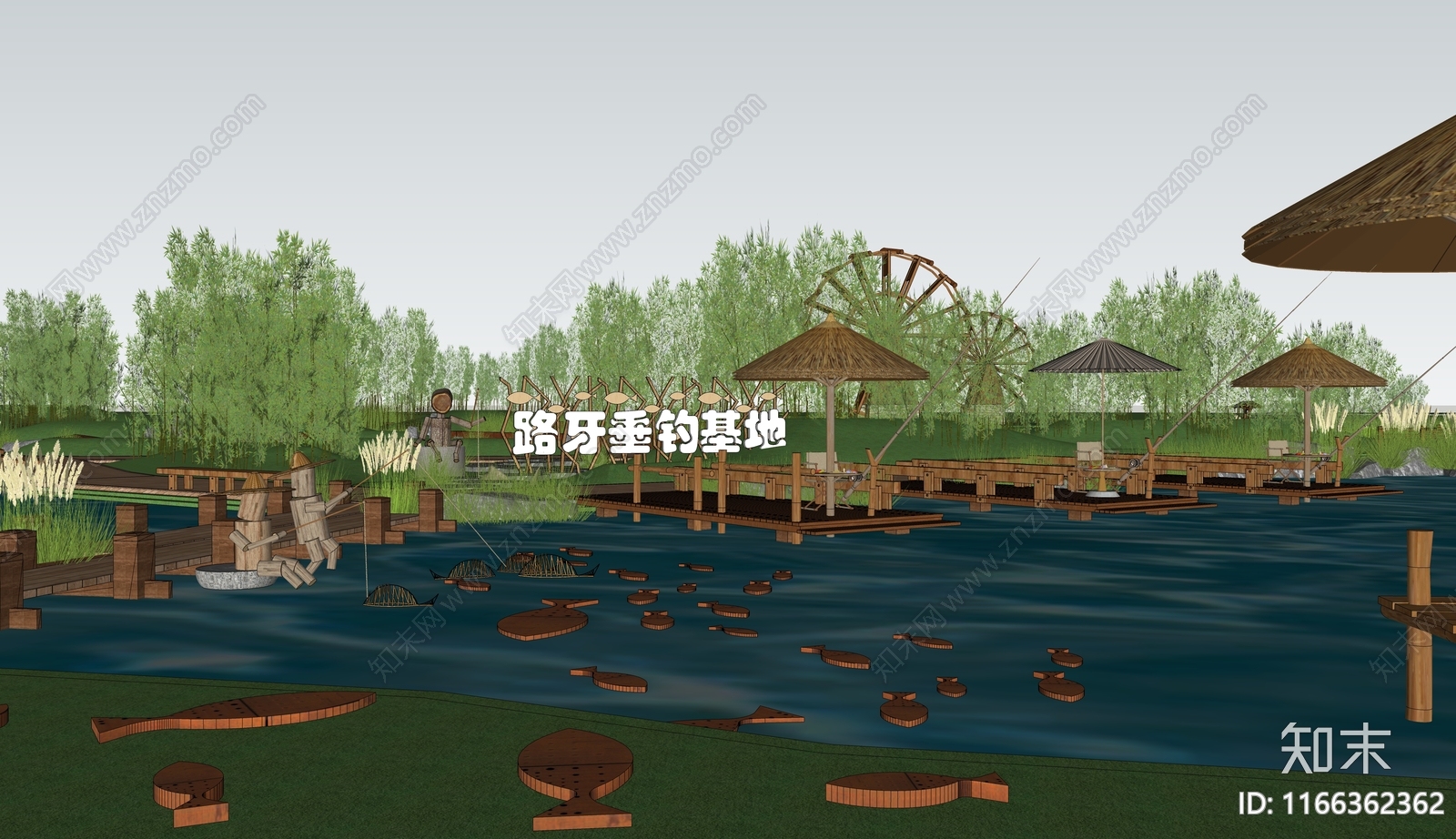 现代景观公园SU模型下载【ID:1166362362】