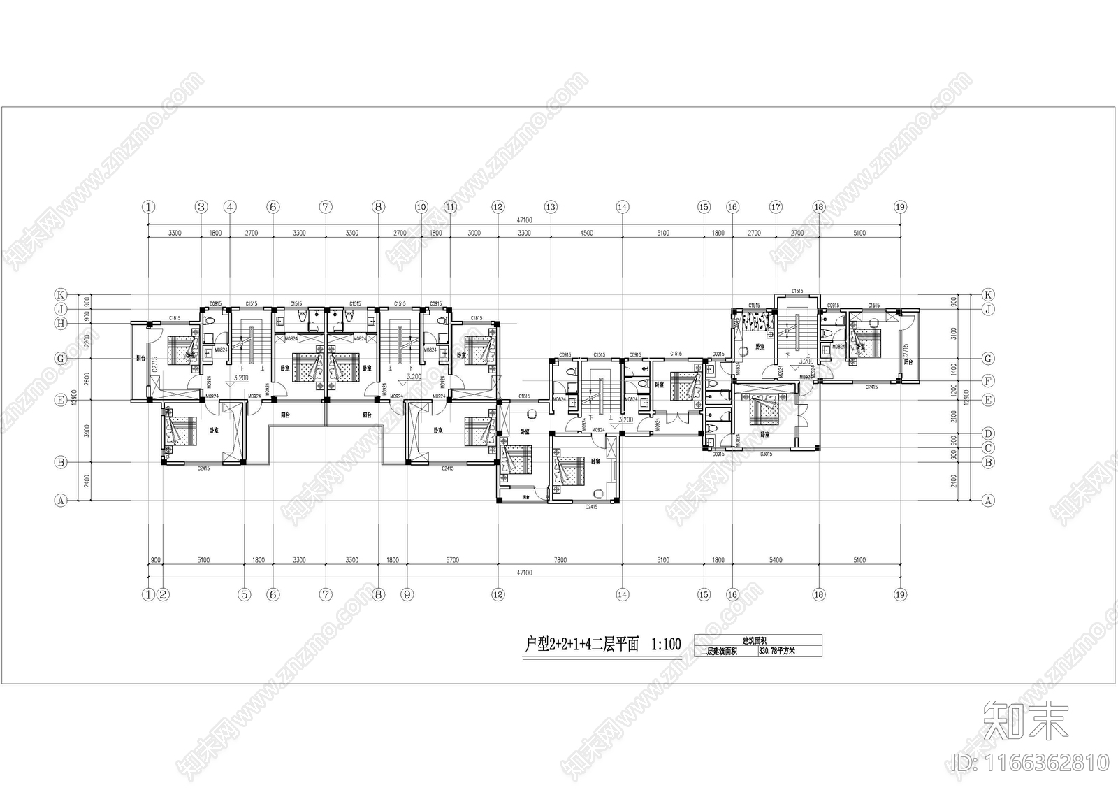 新中式现代其他居住建筑cad施工图下载【ID:1166362810】