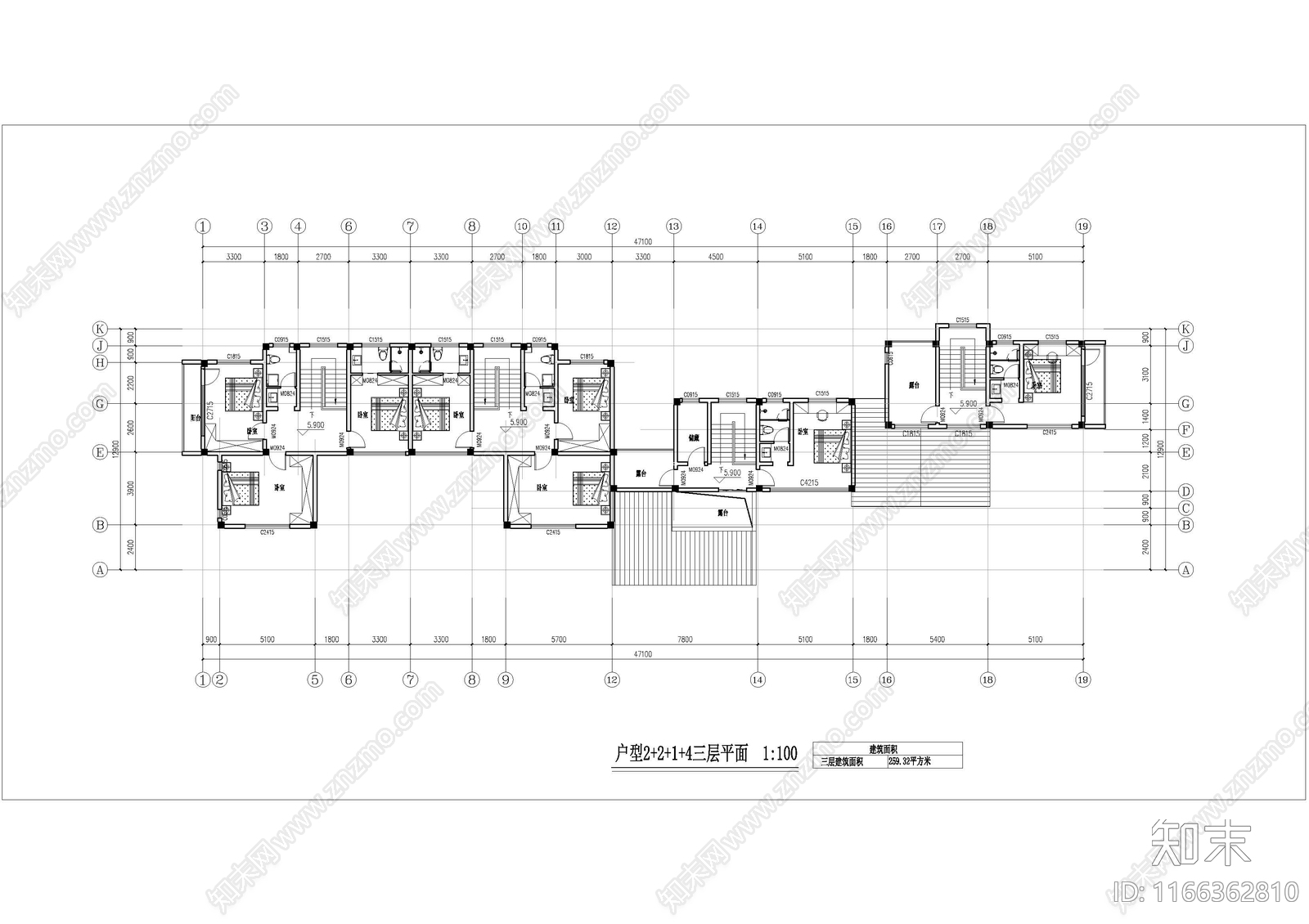 新中式现代其他居住建筑cad施工图下载【ID:1166362810】