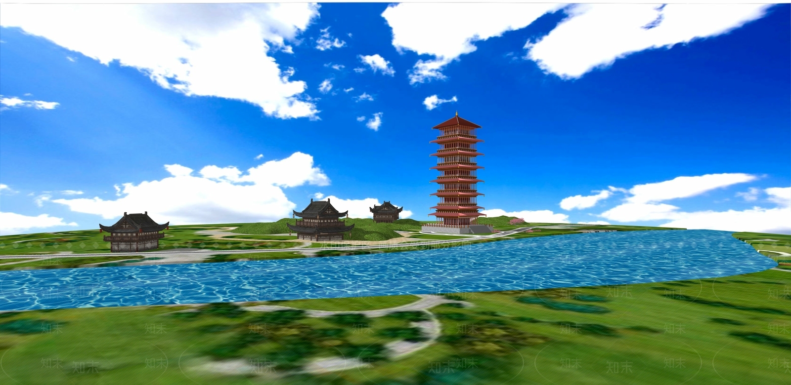 中古复古古建筑SU模型下载【ID:1166365365】