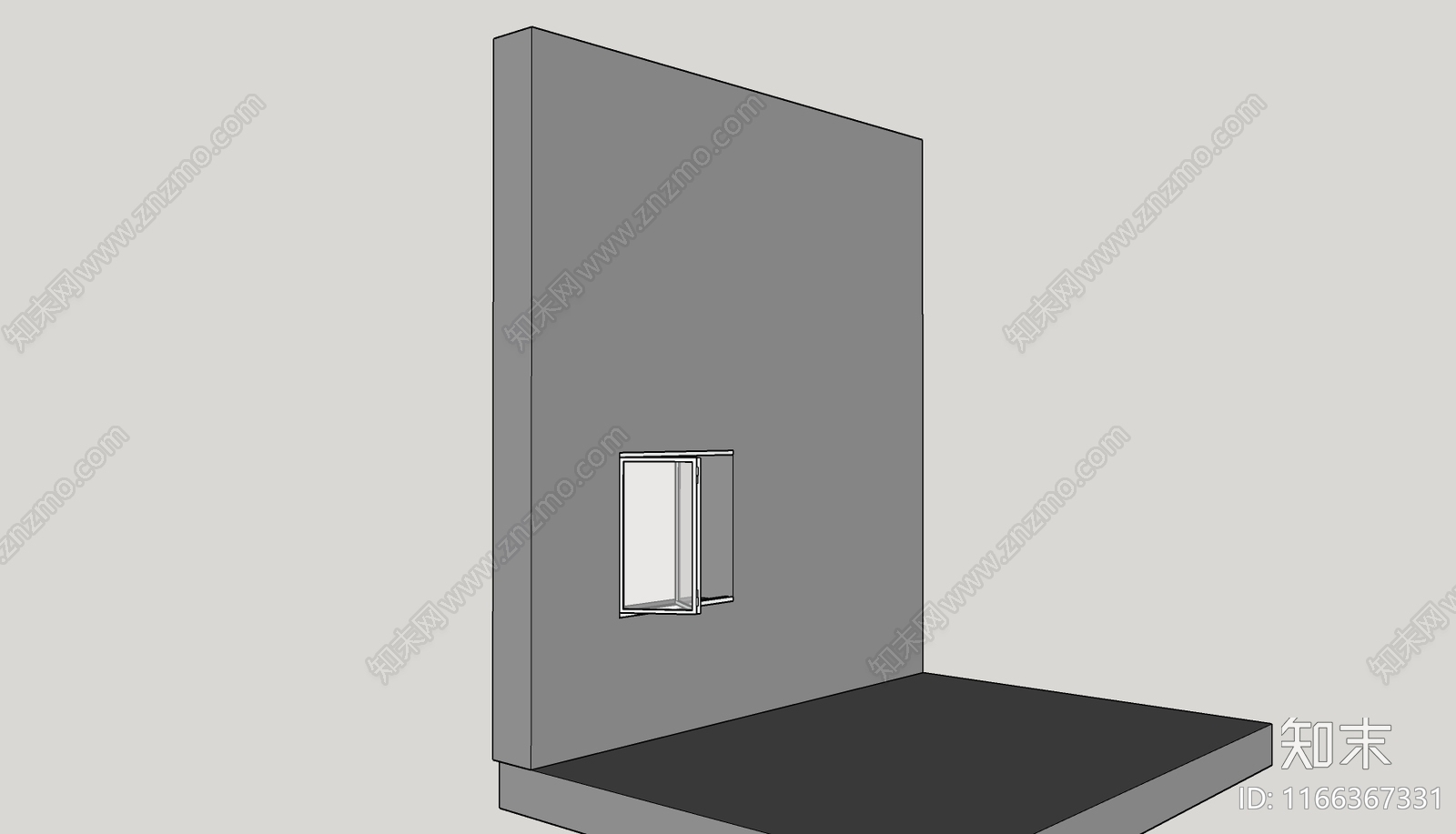 现代折叠窗SU模型下载【ID:1166367331】