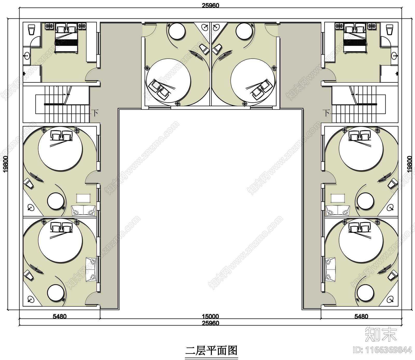 现代四合院施工图下载【ID:1166369844】