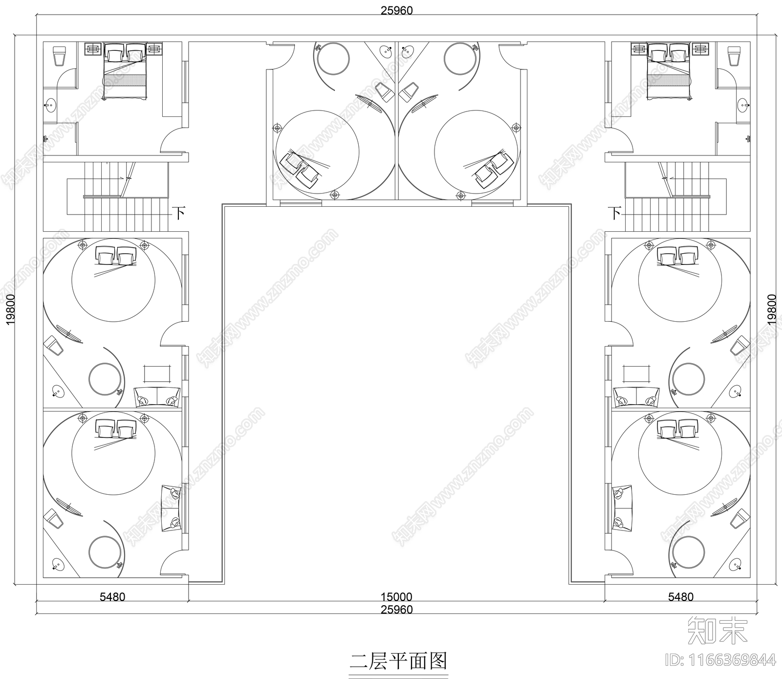 现代四合院施工图下载【ID:1166369844】