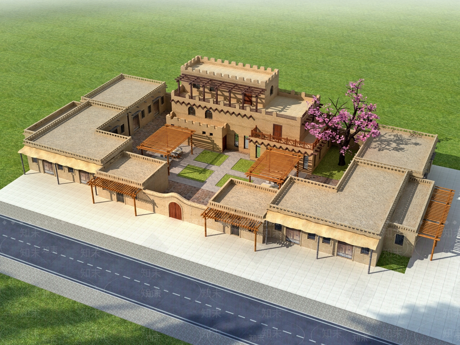 四合院3D模型精品下载_3dmax模型_知末网