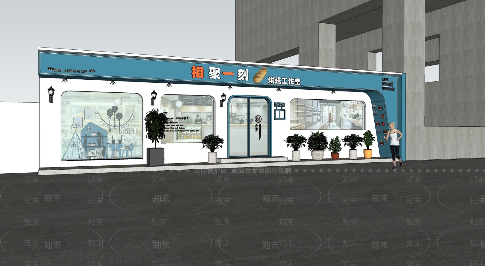 现代甜品面包店SU模型下载【ID:1166378091】