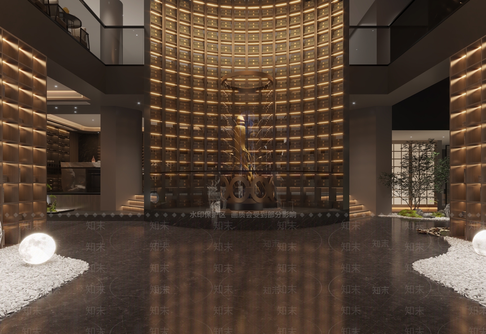 现代新中式茶叶店3D模型下载【ID:1166381535】