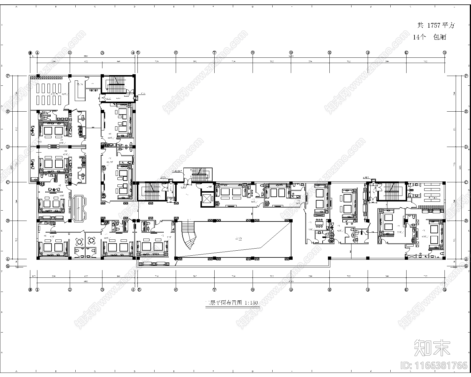 现代欧式会所cad施工图下载【ID:1166381766】