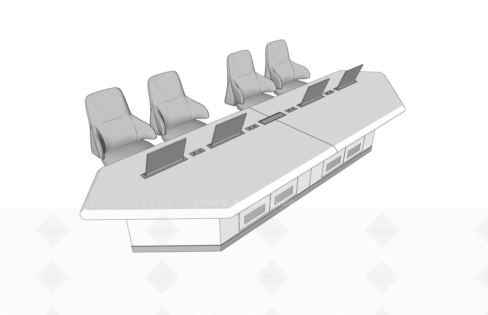 现代轻奢会议室SU模型下载【ID:1166485233】