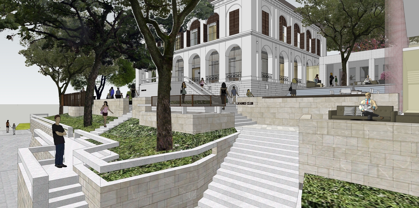 欧式其他商业建筑SU模型下载【ID:1166392184】