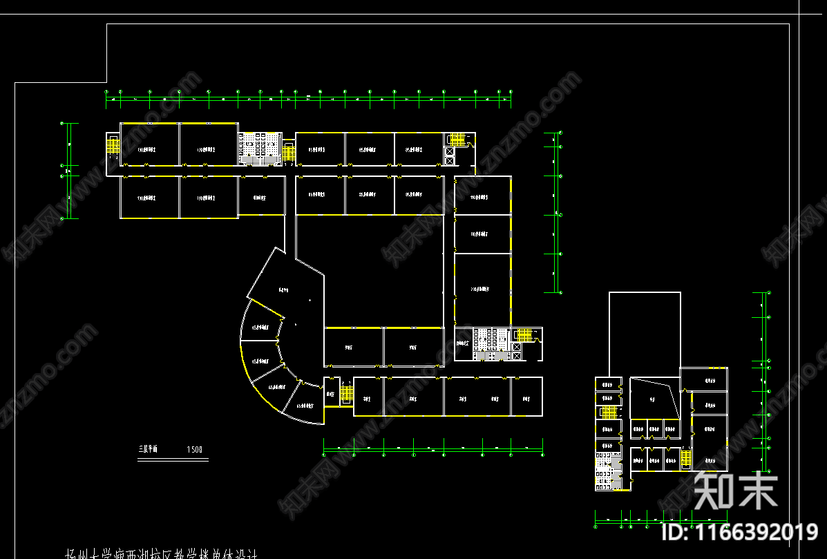 现代学校建筑cad施工图下载【ID:1166392019】