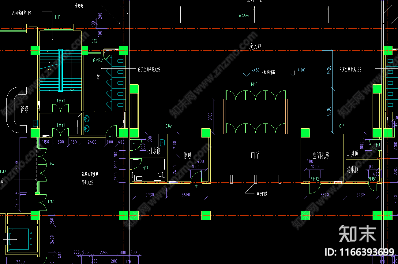 现代学校建筑cad施工图下载【ID:1166393699】