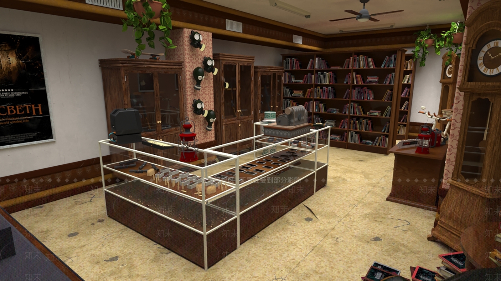 现代新中式书店3D模型下载【ID:1166394953】