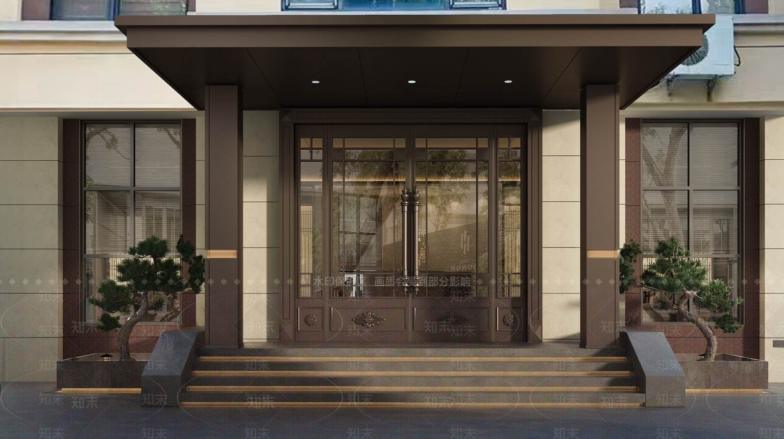 新中式中式门头3D模型下载【ID:1166395170】