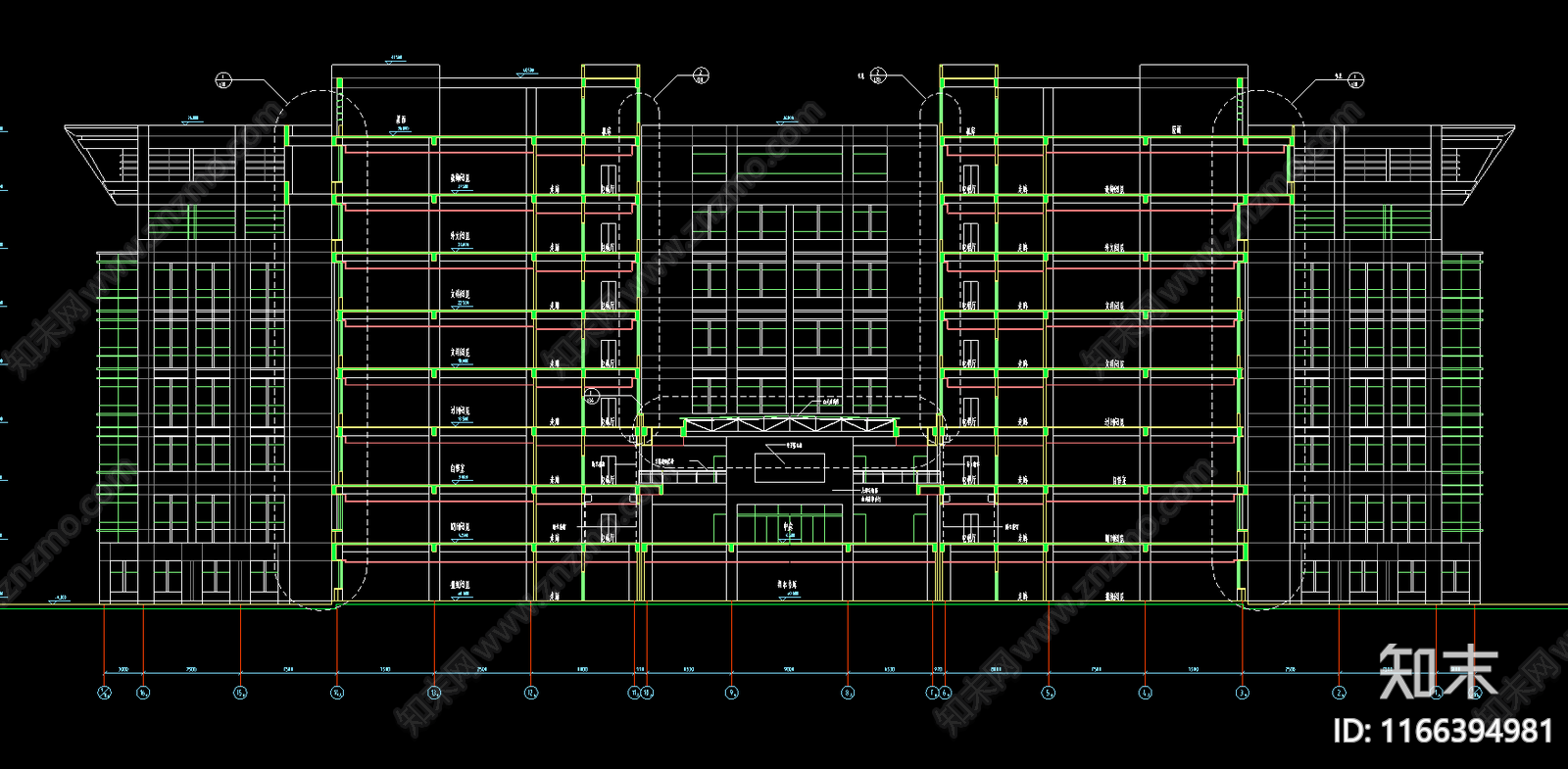 现代学校建筑cad施工图下载【ID:1166394981】