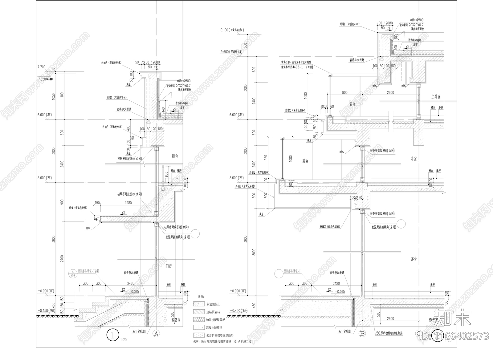 新中式简约别墅建筑cad施工图下载【ID:1166402573】