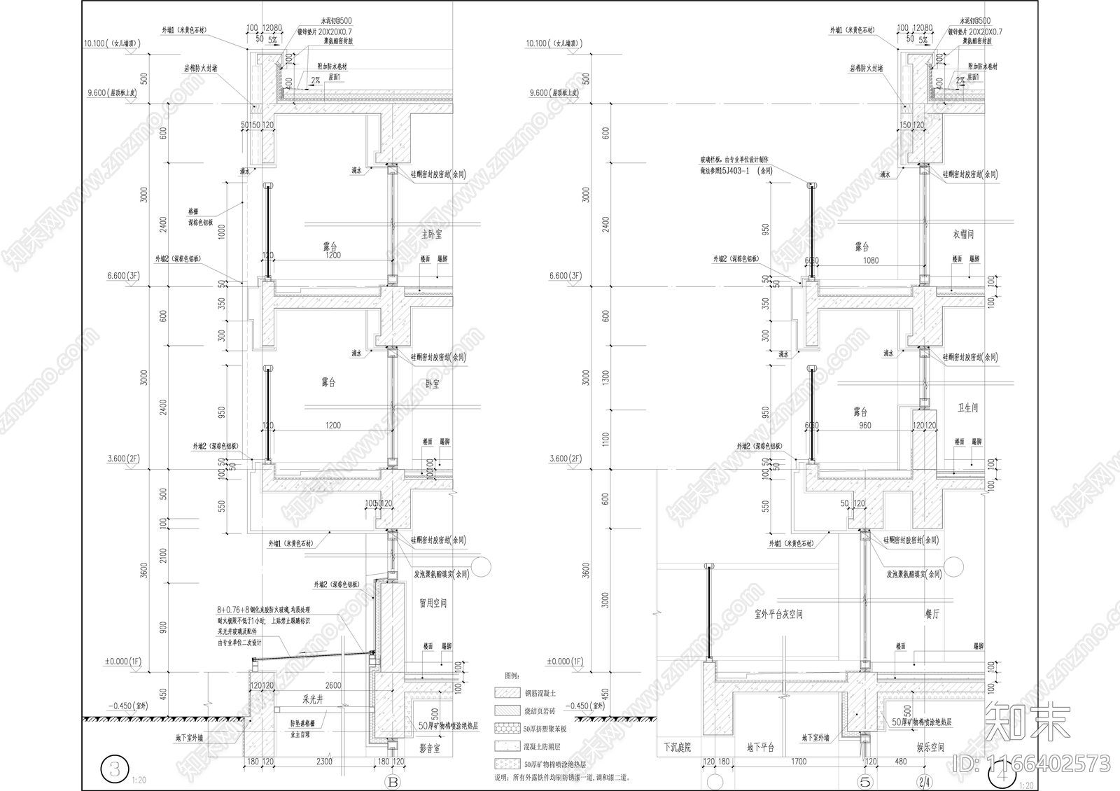 新中式简约别墅建筑cad施工图下载【ID:1166402573】