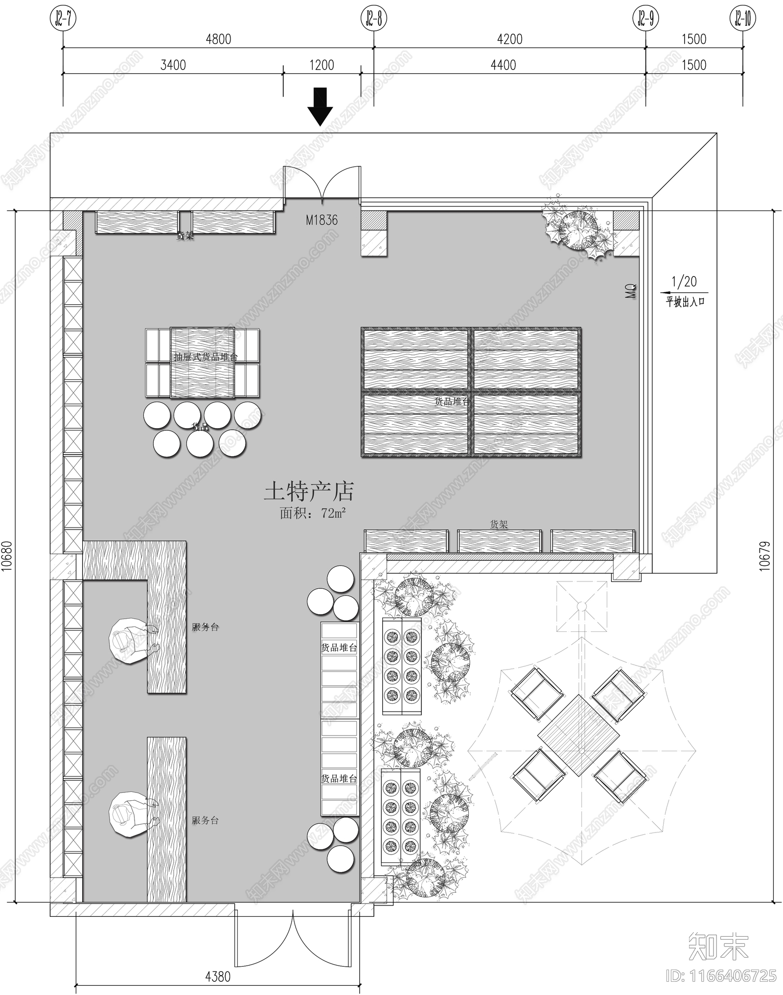现代超市cad施工图下载【ID:1166406725】
