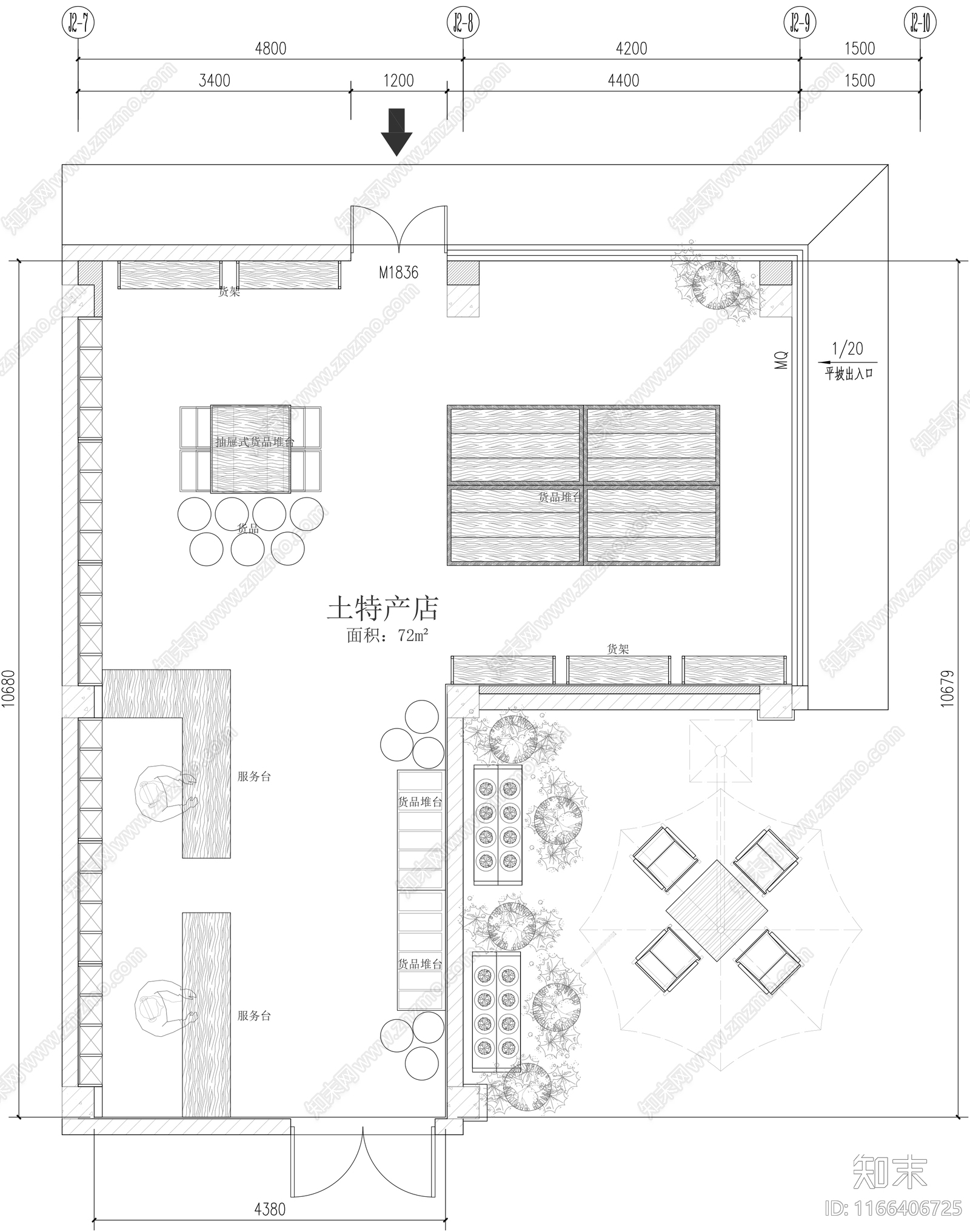 现代超市cad施工图下载【ID:1166406725】