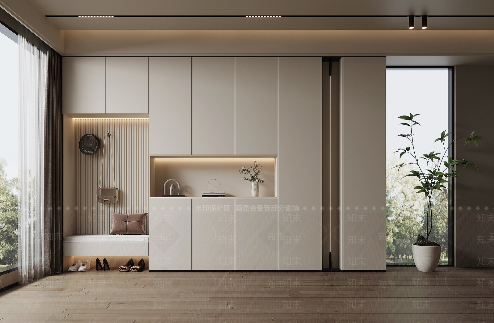 现代鞋柜SU模型下载【ID:1166407620】