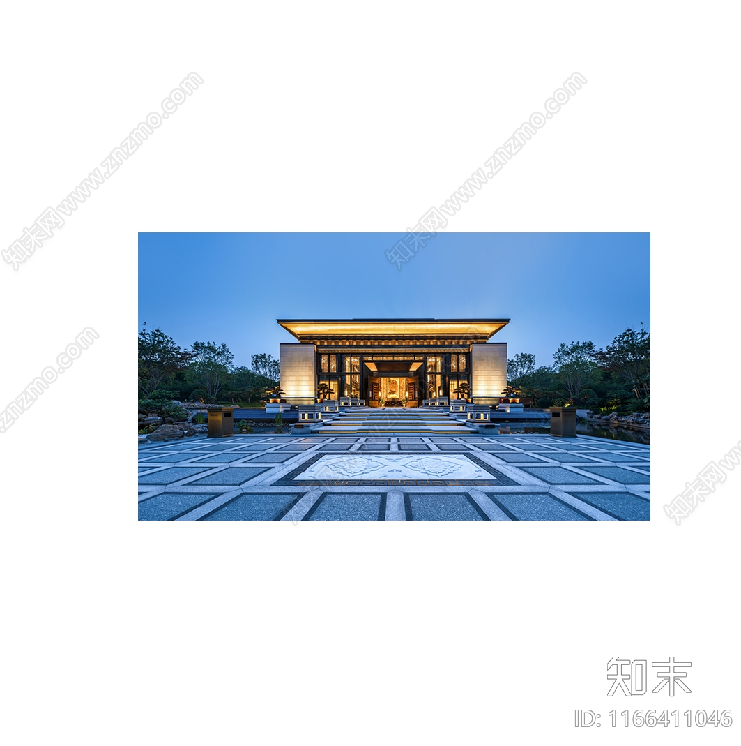 现代新中式小区景观cad施工图下载【ID:1166411046】
