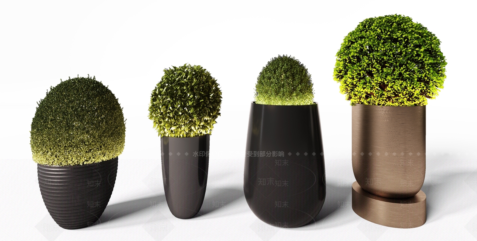 现代盆栽SU模型草图
