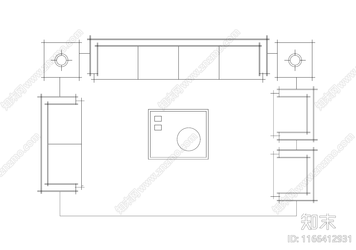 现代简约工装图库cad施工图下载【ID:1166412931】