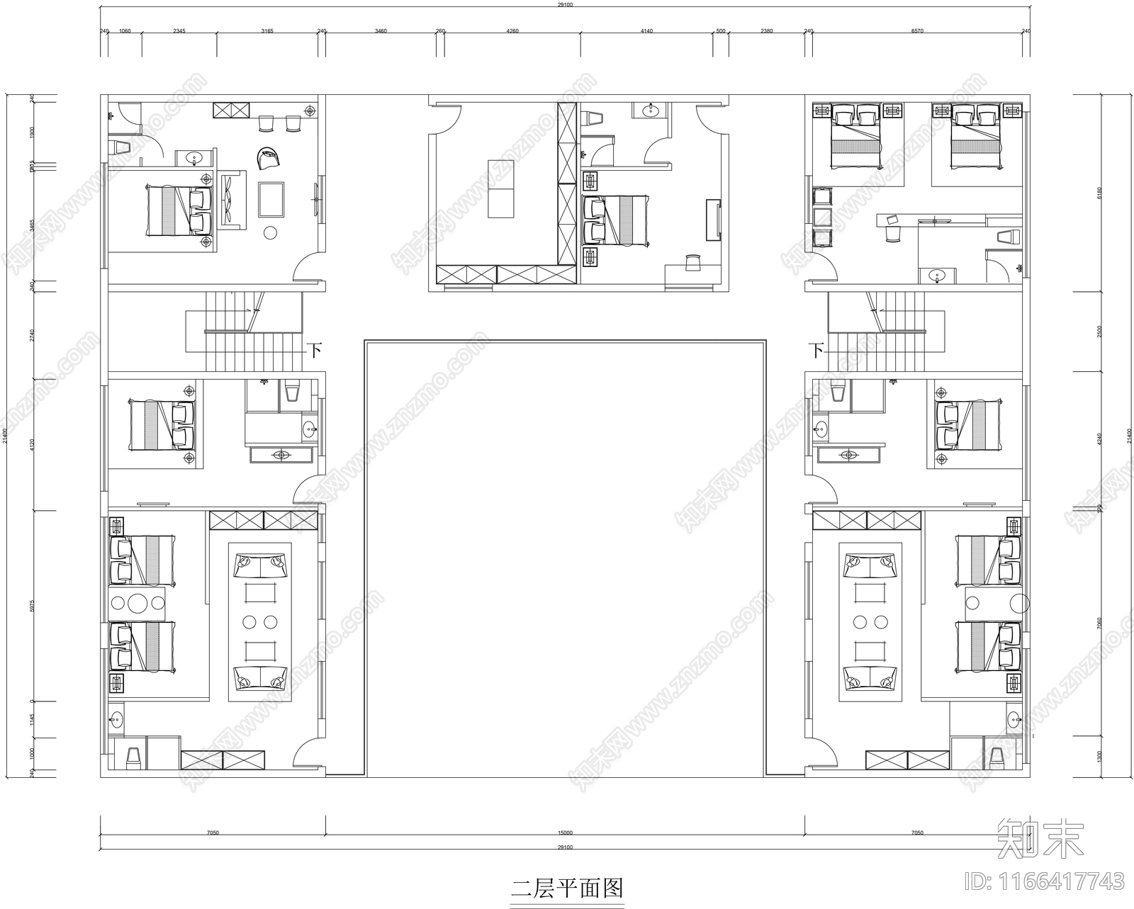 新中式四合院施工图下载【ID:1166417743】