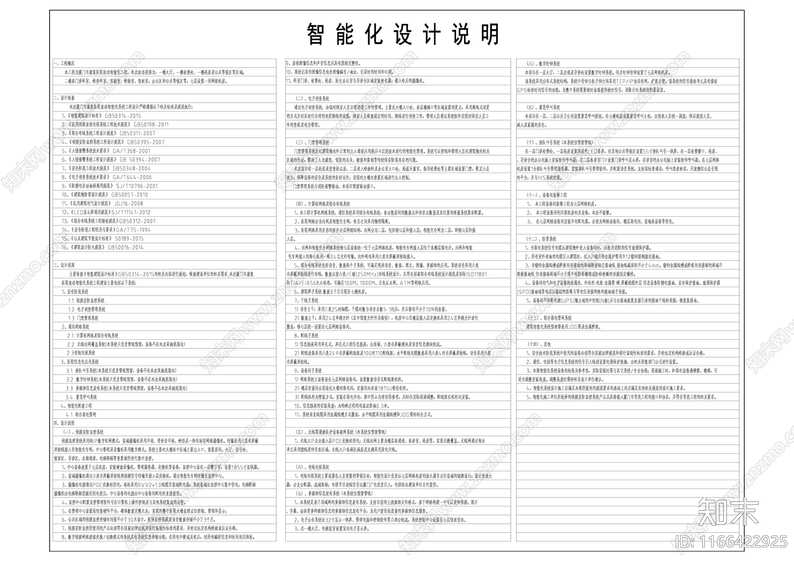 现代设计说明cad施工图下载【ID:1166422925】