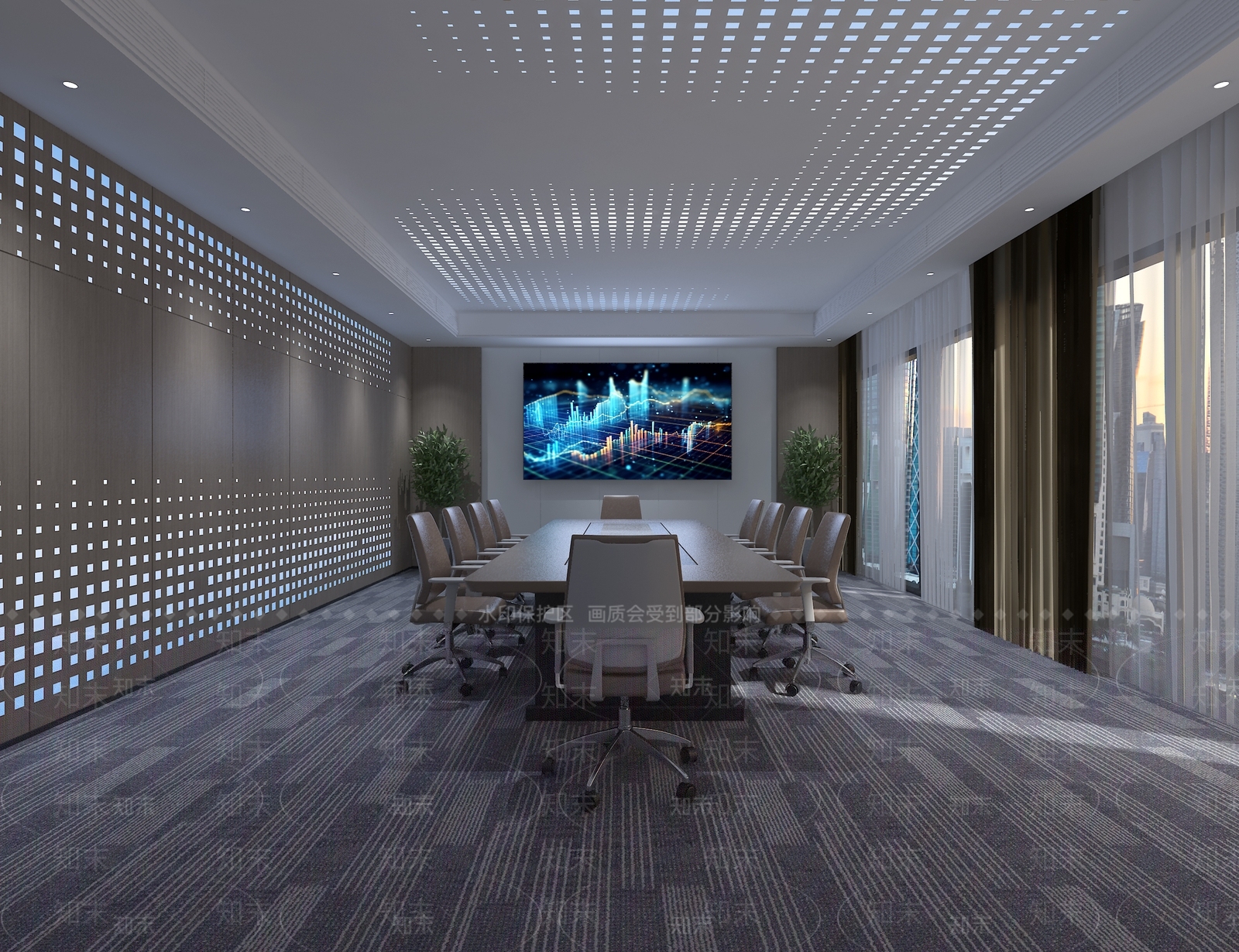 现代会议室3D模型下载【ID:1166424858】