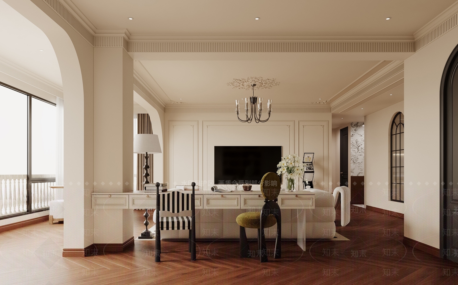 法式家居餐厅3D模型下载【ID:1214659746】