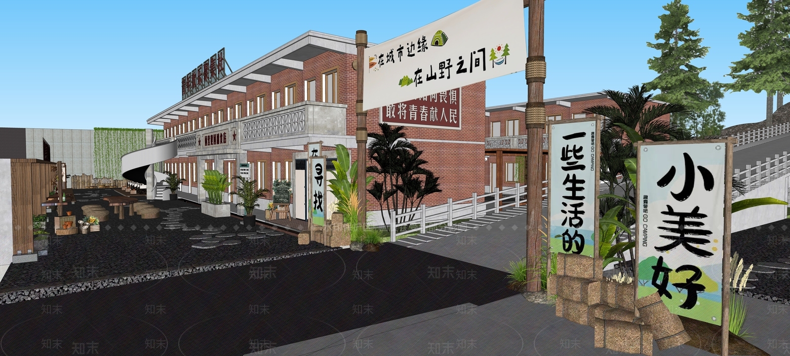 中式工业鸟瞰规划SU模型下载【ID:1166451950】